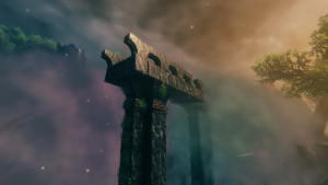 Valheim's nebulae tease some ancient, bronze-bound rock ruins